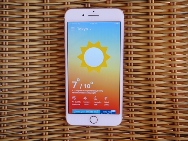 Using What The Weather app in Japan