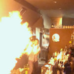 Fire cocktail show at the Flair Bar in central Utsunomiya