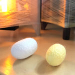 Yellow and white silkworm cocoon balls in Kiryu City