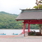 Going for a boat ride in lake Onuma in Akagi mountains